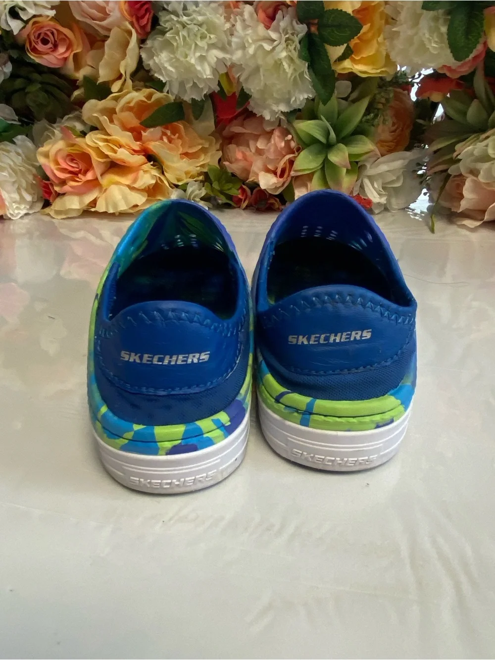 Skechers Foamies Guzman Steps Solar Surge Slip-On Blue/Lime Toddler 12